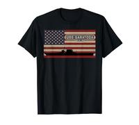 USS Saratoga CV-3 WWII Aircraft Carrier Ship American Flag T-Shirt