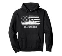 USS Texas BB-35 Battleship Vintage WWII Naval Ship Military Pullover Hoodie