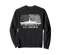 USS Texas BB-35 Battleship Vintage WWII Naval Ship Military Sweatshirt