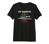 USS Washington BB-56 Battleship WW2 American Warship Veteran Premium T-Shirt