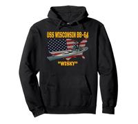 USS Wisconsin BB-64 Battleship WW2 American Warship Veterans Pullover Hoodie