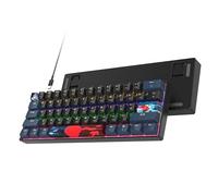 Ussixchare 60 Percent Gaming Keyboard 61 Keys Mechanical Keyboard Rainbow Backlit Ultra Compact Wird Keyboard with Red Switches for Win Ps4/5 Xbox(61 Blue)