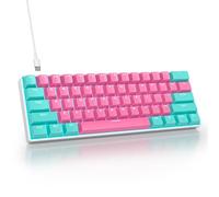 Ussixchare 60 Percent Gaming Keyboard 61 Keys Wired Mechanical Keyboard Ultra Compact Keyboard Red Switch LED Backlit for Windows Laptop Gamer(61 Miami)