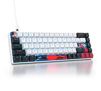 Ussixchare 60 Percent Gaming Keyboard 68 Keys Mechanical Keyboard LED Backlit Compact Wired Keyboard with Red Switch for Windows PS4/5 Xbox Gamer(Black-White)