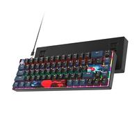 Ussixchare 60 Percent Gaming Keyboard 68 Keys Mechanical Keyboard Rainbow Backlit Compact Wired Keyboard with Red Switch for Windows PS4/5 Xbox(68 Blue)