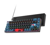 Ussixchare 60 Percent Gaming Keyboard 68 Keys Mechanical Keyboard Rainbow Backlit Mini Compact Wired Keyboard with Red Switch for Windows Laptop Gamer(68 Monster-B)