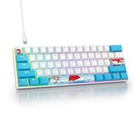 Ussixchare 60 Percent Keyboard Mechanical RGB Backlit Wired 60% Gaming Keyboard Blue with PBT Keycaps for Windows PC Gamers (Sea/Red switch)