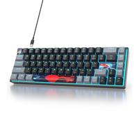Ussixchare 65 Percent Gaming Keyboard 68 Keys Mechanical Keyboard LED Backlit Ultra Compact Wired Key Board with Red Switch for Windows Laptop Gamer