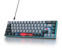 Ussixchare 65 Percent Gaming Keyboard 68 Keys Mechanical Keyboard LED Backlit Ultra Compact Wired Key Board with Red Switch for Windows Laptop Gamer