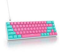 Ussixchare 65 Percent Gaming Keyboard 68 Keys Wired Mechanical Keyboard LED Backlit Ultra Compact Keyboard with Red Switch for Windows Laptop Gamer(68 Miami)