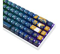 Ussixchare ASA Profile Pudding Keycaps 60% PBT Key Cap Set for Mx Switch for 60% 65% TKL Keyboards (Black Warrior-ASA)
