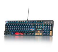Ussixchare Full Size Mechanical Keyboard, Creamy Keyboard with Number Pad, 104 Keys Wired Gaming Keyboard with Red Switch, RGB Backlit for PC Laptop