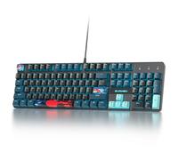 Ussixchare Full Size Mechanical Keyboard, Creamy Keyboard with Number Pad, 104 Keys Wired Gaming Keyboard with Red Switch, RGB Backlit for PC Laptop
