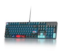 Ussixchare Full Size Mechanical Keyboard, Creamy Keyboard with Number Pad, 104 Keys Wired Gaming Keyboard with Red Switch, RGB Backlit for PC Laptop