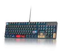 Ussixchare Full Size Mechanical Keyboard, Creamy Keyboard with Number Pad, 104 Keys Wired Gaming Keyboard with Red Switch, RGB Backlit for PC Laptop