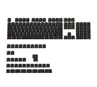 Ussixchare PBT Black Keycaps, Cherry Profile Carbon Fiber-Look Keycaps Set, 137 Keys Side Printed Custom Key caps for MX Switches Mechanical Keyboard