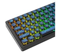 Ussixchare PBT Pudding Keycaps Punk Style Shine Through Keycap ASA Profile Custom Keycaps Set for 60% 65% 75% 100% Mechanical Keyboard(Blue)