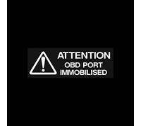 USSP&S 1x Attention OBD Port Immobilised - 100x35mm Window Sticker - Security, CCTV, Car, Taxi, Minibus, Van, CCTV