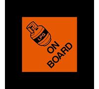 USSP&S 1x LPG on Board - 100x100mm Sticker - Caravan, Motorhome