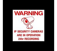 USSP&S 1x Warning IP Security Cameras are in Operation 24hr Recording - 100x100mm Sticker - CCTV, Security, Recording