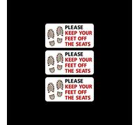 USSP&S 3x Please keep your feet off the seats Sticker Sign - Decal, Taxi, Car, Van, Lorry, Bus
