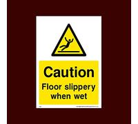 USSP&S Caution Floor Slippery when wet Plastic Sign - Toilet, Water, Reception, Car Park, Slippery Floor (HS7)