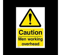 USSP&S Caution Men working Overhead Plastic Sign with 4 Pre-Drilled Holes (MISC136) - No Parking, Private Property, Access, Disabled Parking, Vehicle, Warning