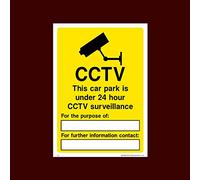 USSP&S CCTV This car park in under 24 hour surveillance Sticker/Self Adhesive Sign (S3) - CCTV, Security, Warning, Alarmed, Surveillance, Camera, Dogs, Premises