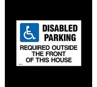 USSP&S Disabled Parking Required Plastic Sign (MISC113) - No Parking, Private Property, Access, Disabled Parking, Vehicle, Warning