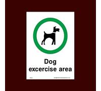 USSP&S Dog exercise area Plastic Sign with 4 Pre-Drilled Holes (PPA22) - No Fouling, No Dogs, Waste Bin, Penalty £1000, Clean Up, Poo Fairy