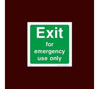 USSP&S Exit for Emergency use Only Plastic Sign - Fire, Push Bar/Pad, Disabled Fire Exit, Assembly, Break Glass, Lift - (EE50)