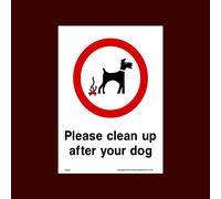 USSP&S Please clean up after your dog Plastic Sign with double sided fixing tape (PPA17) - No Fouling, No Dogs, Waste Bin, Penalty £1000, Clean Up, Poo Fairy