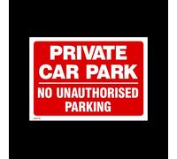 USSP&S Private Car Park - No Unauthorised Parking Plastic Sign with 4 Pre-Drilled Holes (MISC112) - No Parking, Private Property, Access, Disabled Parking, Vehicle, Warning