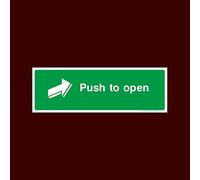 USSP&S Push to open Sticker/Self Adhesive Sign - Fire, Push Bar/Pad, Disabled Fire Exit, Assembly, Break Glass, Lift - (EE21)