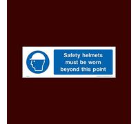 USSP&S Safety helmets must be worn beyond this point Plastic Sign (MPPE15) - Personal Protective Equipment, Helmets, Boots, Gloves, Mask, Ear, Eye, Glasses