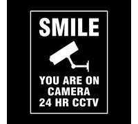 USSP&S Smile you are on camera 24hr CCTV Window Sticker - Different Pack Security, Camera, Closed Circuit TV, Warning Safety (MISC35)