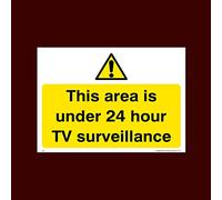 USSP&S This area is under 24 hour surveillance Plastic Sign (S45) - CCTV, Security, Warning, Alarmed, Surveillance, Camera, Dogs, Premises