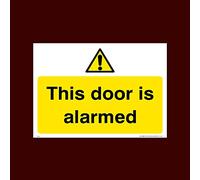 USSP&S This door is alarmed Sticker/Self Adhesive Sign (S54) - CCTV, Security, Warning, Alarmed, Surveillance, Camera, Dogs, Premises