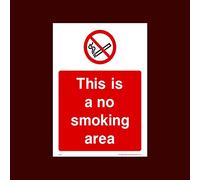 USSP&S This is a no smoking area Sticker/Self Adhesive Sign (PS50) - No Smoking, Building, Counter, Bar, Premises, Law, Naked Lights