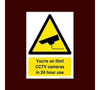 USSP&S You're on film! CCTV cameras in 24 hour use Plastic Sign (S28) - CCTV, Security, Warning, Alarmed, Surveillance, Camera, Dogs, Premises