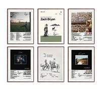 Usspo Zach Bryan Music Album Cover Poster Print Canvas Wall Art Limited Signed Deann Poster Room Aesthetic Set of 6 Dorm Decor 11x14 inch Unframed