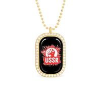 USSR CCCP Communist Women's Necklaces Pendant Necklace Fashion Diamond Jewelry with Chain