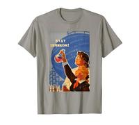 USSR CCCP Retro Vintage Science Propaganda Poster T-Shirt, Men, Slate Grey, Small