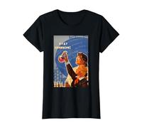 USSR CCCP Retro Vintage Science Propaganda Poster T-Shirt, Women, Black, XX-Large