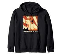 USSR Communist Capybara Soviet A Friend To The People Zip Hoodie