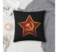 USSR Hammer And Sickle CCCP Russian Soviet Flag Square Pillowcase Cushion Cover Pillow Case Throw Pillow Cover for Home Bedroom