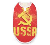 USSR Red Star Hammer Sickle Print Pet Clothes T Shirt Pets Clothing Vests Tee Tops Dogs Costume Coat For Dog Cat S
