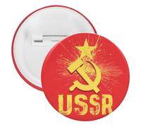 USSR Red Star Hammer Sickle Round Lapel Pin Badges Backpack Pins Brooch for Hats Clothing Decorations 12PCS