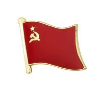 USSR Soviet Union Hammer & Sickle Country Flag Lapel Diplomat Pin - Enamel Metal Badge 1.9 x 1.6 cm - Historic National Symbol and Collectible