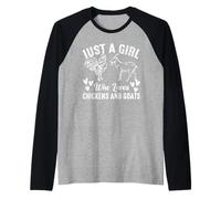 ust A Girl Who Loves Chickens and Goats Farm Animal Lover Raglan Baseball Tee